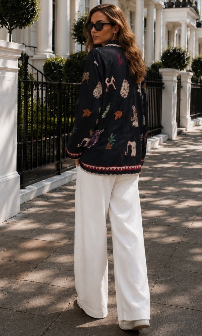 Alora Printed Detail Top