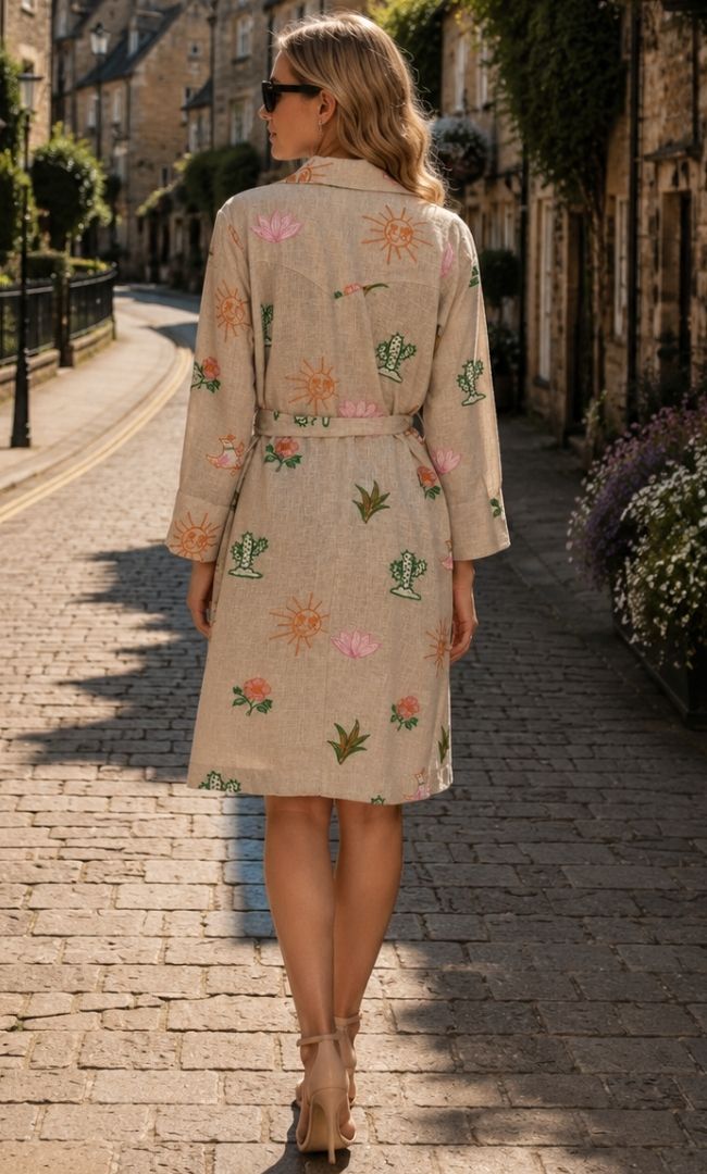 Spring Garden Belted Dress