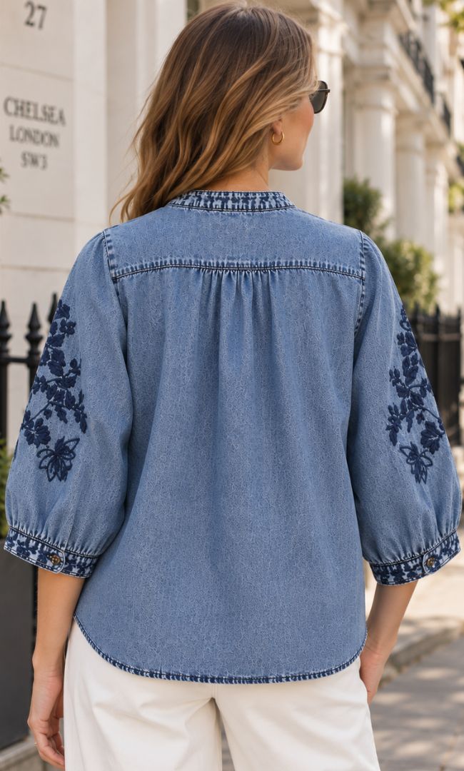 Blue Petal Denim Shirt