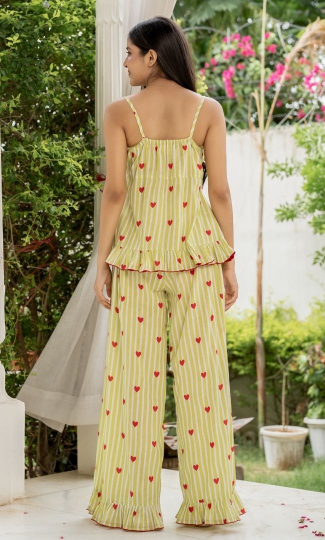 Lemon Heart Cotton Co-ord Set