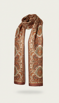 Patterned Silk Scarf with Hand-Rolled Edges