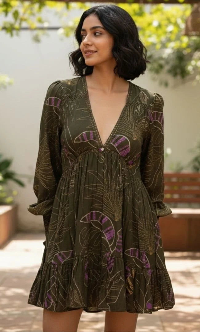 Olive Grove Mini Dress