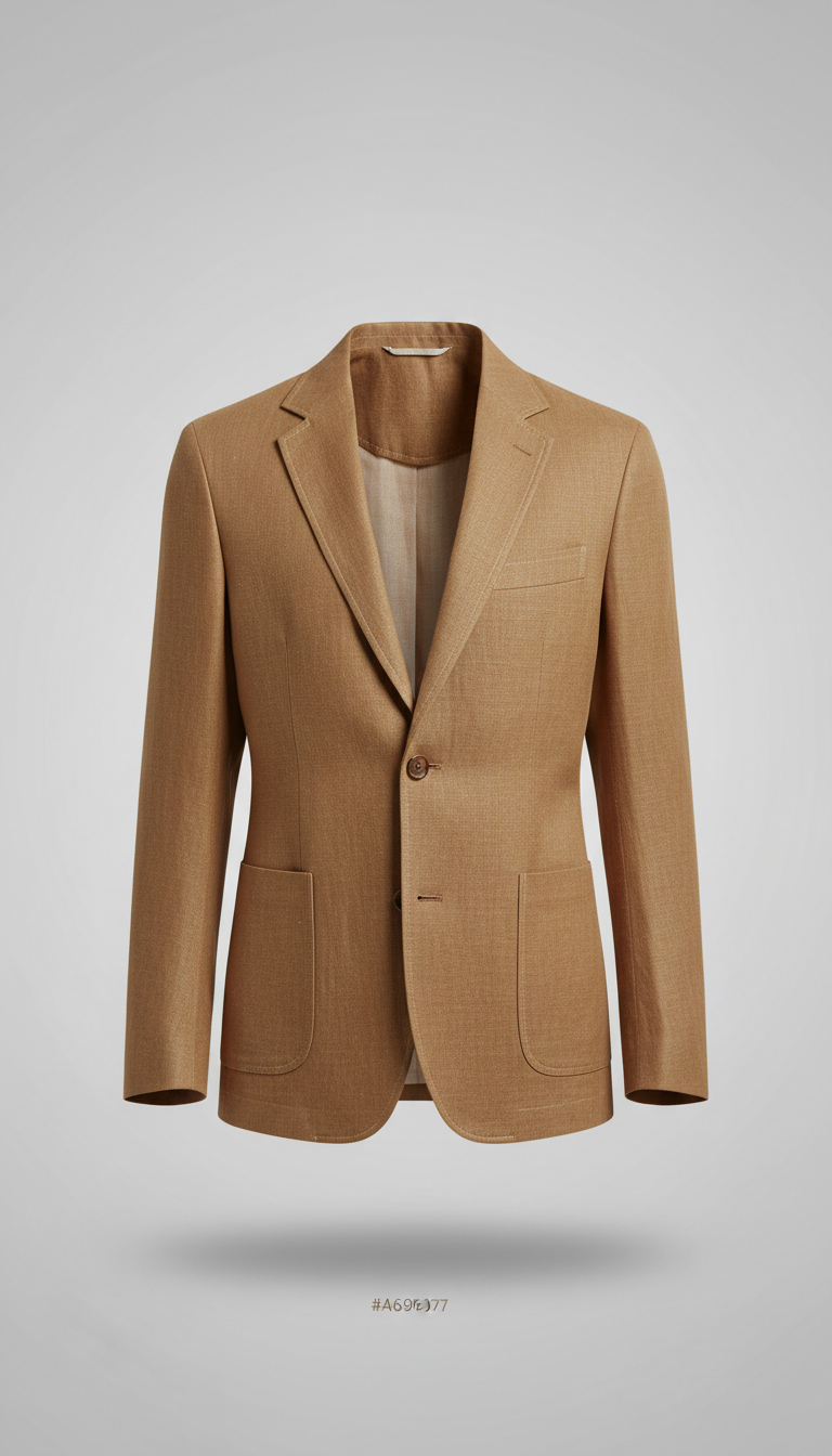 Tailored linen jacket with notched lapel