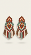 Woven Statement Earrings in Mixed Metals