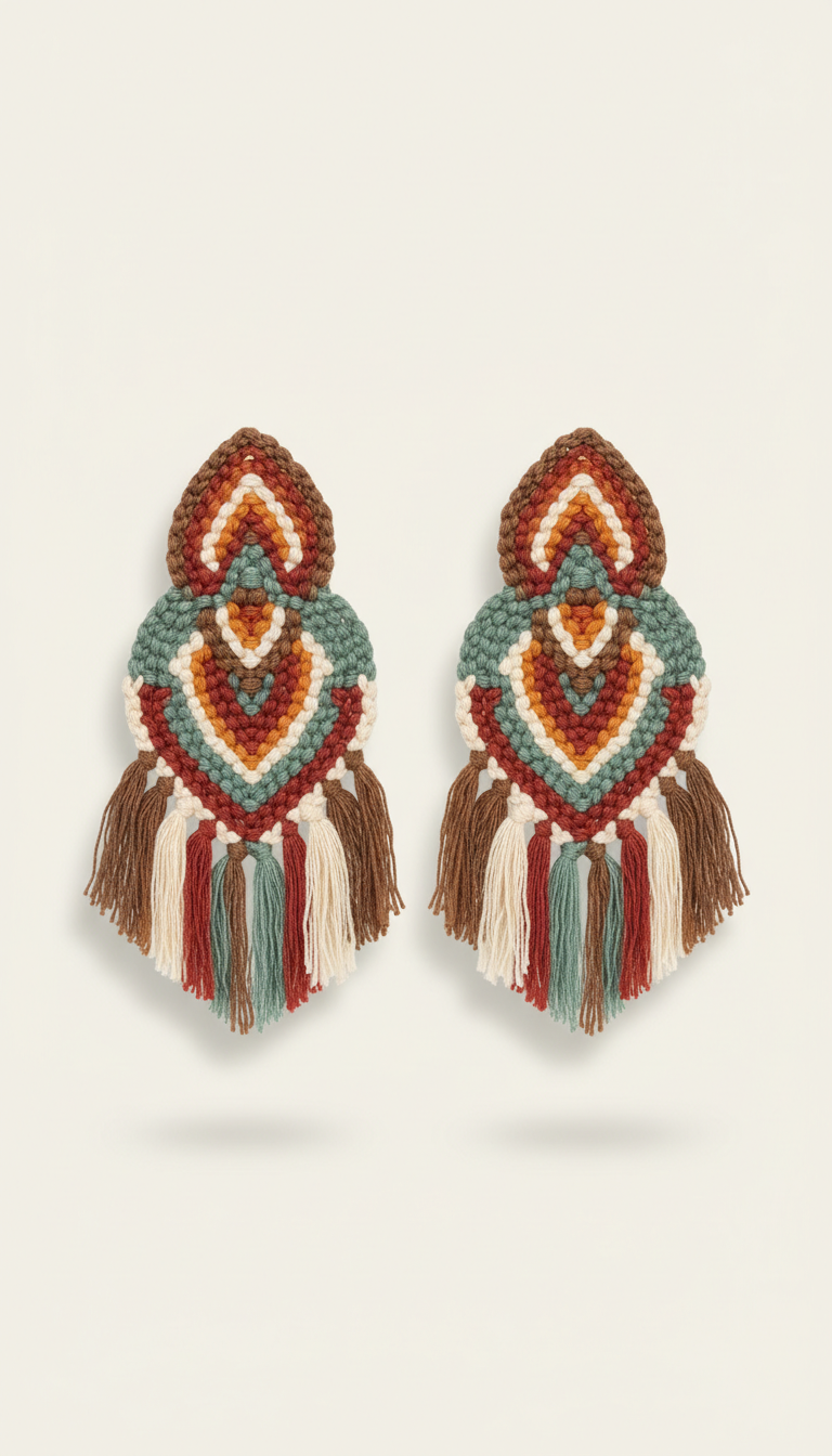 Woven Statement Earrings in Mixed Metals